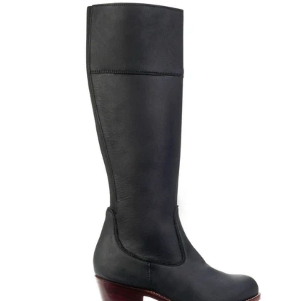 Wide Calf Black Leather Knee-High Women's Boots Custom! - Condensa from Adelante